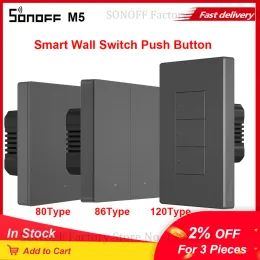 Controle sonoff m5 switchman interruptor de parede 80/ 86/ 120 tipo interruptor de botão de parede ewelink controle de aplicativo para alexa google home alice siri