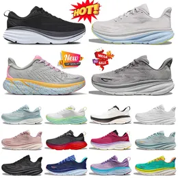 Modedesigner mesh cloud atletic andningsbara löparskor clifton 9 bondi 8 kvinnor herr plattform tränare kol x 2 trippel vit svart jogging promenader sneakers