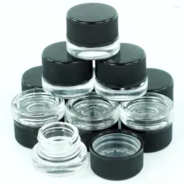 Garrafas de armazenamento 10pcs 5ml Recipiente de cera de vidro Garrafa de tampa de plástico Tanque de segurança à prova de crianças