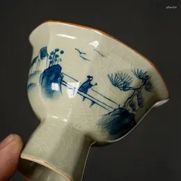 Copos de chá mestre pintados à mão cerâmica abertura paisagem conjunto copo de cerâmica tigela para cerimônia canecas de café zen