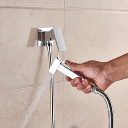 Schwarzer Bidet Wasserhahn Messing Duschheilmaschine Mixer Kaltes heißes Wassermischer Crane Quadratschuhe Sprühgerät Kopf -Tipp Toilettenarmaturen Wasserhähne