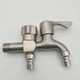 Bathroom Sink Faucets Single Handler 1 In 2 Out Multi Purpose Two Hole Cold Water Tap Fast On Faucet Outdoor Bibcock