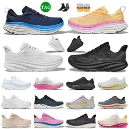 One One Bondi 8 Running Shoes For Men Womens Clifton 9 Carbon X 2 Triple Black White Pink Foam Runners Sneakers Cloud Absorb Shock Skiftande Sand Mesh Gerfy Trainers