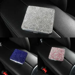 Uppgradera lyxig cigarettfodral Fashion Plastic Protective Box Car Gadget Bil Decoration Bling Pink Car Accessories Interior Woman Girls