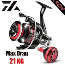 Max Drag Power 21KG Mulinello da pesca Rondella in carbonio Spinning Baitcasting Carp Lure Reels 240312