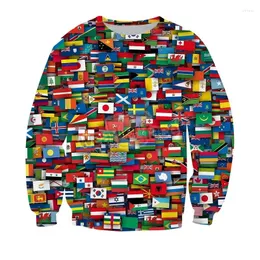 Felpe con cappuccio da uomo Bandiera dei paesi del mondo Felpe grafiche per uomo Abbigliamento Fashion Design Bandiere Stampa 3D Ragazzo Pullover Donna Manica lunga Y2k