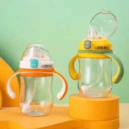 270 ml baby sippy cup antikoked förtjockad gravitationskul design dricka lärande halmvatten flaska babycares 240320