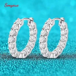 Stud Smyoue 18k galvanized all mullite ring earrings suitable for womens sparkling wedding party earrings 925 sterling silver jewelry Q240402