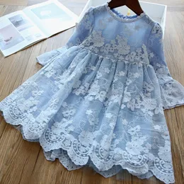 Spring Childrens Dress Girl Lace Christmas Dress Girl Red Sheer Party Princess Formal Dress Dress Sukienka 240402