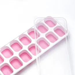 14 rutnät Big Ice Tray Mold Box stor matkvalitet Silikon Ice Cube Square Tray Mold Diy Bar Pub Wine Ice Blocks Maker MouldFor Food Grade Silicone Tray