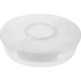 Servis uppsättningar av plast runda transparent bärbar pajpizza skivförvaringslåda godis maträtt med lock crisper container cake lådor pps