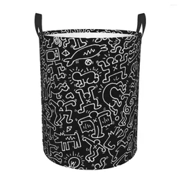 Мешки для белья, черная корзина Keith Art, большая корзина для хранения, граффити, красочный детский органайзер для игрушек