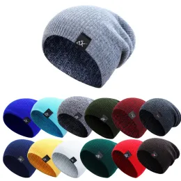 2024 Stickad Beanie Men's Caps Hat For Women Autumn Winter Skallies Warm Casual Hats virkade damer baggy cap billig streetwear