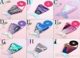 9 цветов хвост русалки с блестками портмоне на молнии детская сумка для монет слинг деньги карты модный кошелек русалки1681819