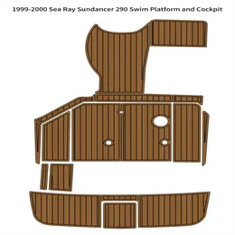 ZY 1999-2000 SEA RAY SUNDANCER 290 수영 플랫폼 조종석 패드 보트 에바 티크 바닥 후원 자체 접착제 Seadek Gatorstep 스타일 패드
