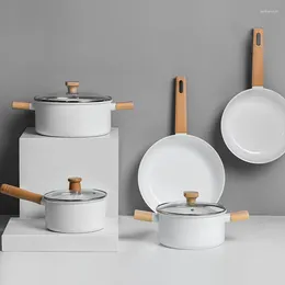 Köksredskap sätter kokkrukor set nonstick pann keramik non stick pot pan kit non-stick kök stekpanna saker