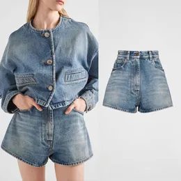 Pu jia pr azul denim shorts feminino tipo a shorts fino ajuste mostrar comprimento da perna celebridade mesmo estilo 2024 verão