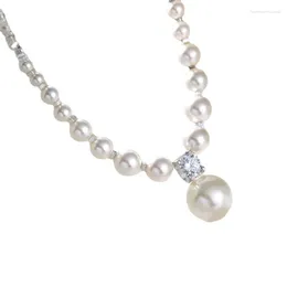 Collane con ciondolo Collana con catena di perline delicate Materiale in lega Regalo perfetto per donne e ragazze