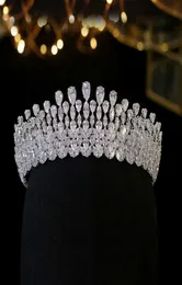 Lüks Gelin Taç Kristal Moda Başlığı Kraliçe Düğün Düğün Düğün Takı Saç Aksesuarları Tiara Zircon Taç Başlıkları1829684