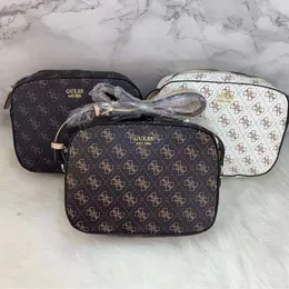 7a Guessn Bolsa de Ombro de Luxo Gusss Nova Pequena Quadrada Moda Vintage Zíper Simples e Versátil Letras Impressas Câmera Cruzada Única