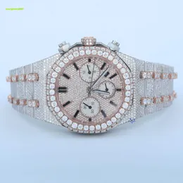 Glamour senza tempo Squisito orologio con diamanti incastonati in moissanite in acciaio inossidabile Brillantezza accattivante e stile duraturo