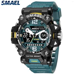 Relógios de pulso SMAEL 8072 Outdoor Tactical Men's Liga Militar Estilo Relógio Noite Brilho À Prova D 'Água Dual Display Quartz Eletrônico