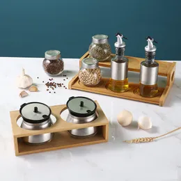 Desktop mini multifunctional storage rack Bamboo and wood products Storing succulent plants Seasoning jar Multi layered design