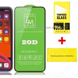 LM 20D Protetor de tela cheia de vidro temperado para iPhone 15 14 pro max 13 12 mini 11 Pro Max Xs Xr 6 7 8 Plus Samsung com pacote de varejo Instalar kits de acessórios MQ100
