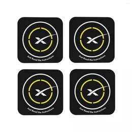 Bordmattor Läs bara instruktionerna Space X Landing Pad Coasters Kitchen Placemats Non-Slip Cup Coffee For Decor Home Table Seary Pads