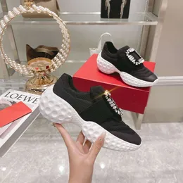 Ouyang Nana's Same Style Water Diamond Square Button Single Thick Sole Mesh Atmungsaktive Sports Dad Heighting Matcake-Schuhe