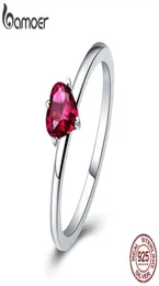 Bamoer 3 Colors أصيلة 100 925 Sterling Silver Love Heart Ring الأصلي هدية مجوهرات الزفاف للأم SCR3893096017