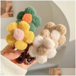 Hårtillbehör Elegant Stor P Flower Hairpin Korean Sweet Claw Clip Hairgrips For Women HeadDress Gift Drop Delivery Products Tools OTS0M