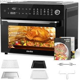 HAVA FRYERLER 32 Quart Pro Büyük Hava Fritöz Fırını | Toaster Fırın Combo | Rotisserie Dehidrator ve Tam Aksesuarlar ile | 1800W Black Y240402