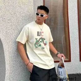 Дизайнерская высококачественная мужская футболка с принтом дракона, свободная модная брендовая мужская одежда с короткими рукавами, летний стиль 2024 KND0