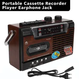 Radio Lettore di cassette per radio domestica portatile vintage Radio FM AM SW Registratore a cassette USB Lettore musicale audio