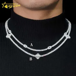 3mm Four Leaf Clover Flower Tennis Jewelry Sier VVS Moissanite Evil Eye Infinity Necklace Chain Pendant