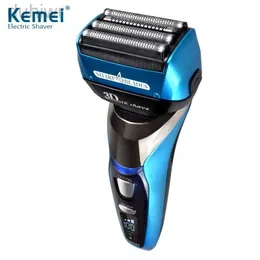 Electric Shavers Kemei 3D Floating Reciprocating Shaver Rechargeable Bread Trimmer Waterproof 3 Blade Men Razor Shaving Machine Powerful 2442