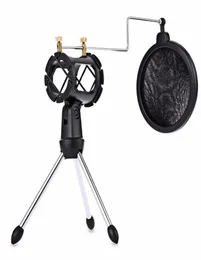 Adjustable Desktop Tripod Studio Condenser Stand For Microphone With Windscreen Filter Cover Rubber Rings9857851