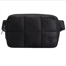 Lu Quilted Grid Belt Bag Outdoor Sport Yoga Waist Bags Women Adjustable Strap Zipper Cross Body Camera Bag Messenger Designer Waterproof diagonal chest bag