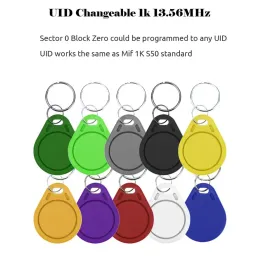 100pcs UID -Block 0 neu abgeschriebene Keyfob RFID 13,56 MHz Changerble FOB S50 M1 Veränderliche Kartenschreibabteilung für Replikator