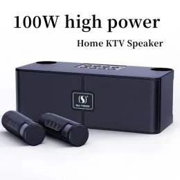Speakers caixa de som 100W high power bluetooth karaoke speaker dual speaker wireless home TV KTV speaker set home car bluetooth boombox