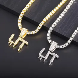Anhänger Halsketten Iced Out Lit Buchstaben HalsketteC Match 4mm Seil Kette Klassische Exquisite Accessoires Schmuck Halskette Hip Hop für M