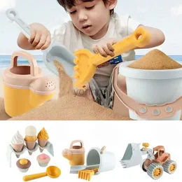 Areia jogar água diversão criativa cavar na areia trigo palha sandcastle sorvete bolo modelo areia brinquedos conjunto praia jogo balde waterkettle pá 240402