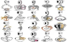 925 Sterling Silver Delikatne koraliki matka córka serce urok urok bransoletki biżuteria moda luksusowa rocznica prezent3066283