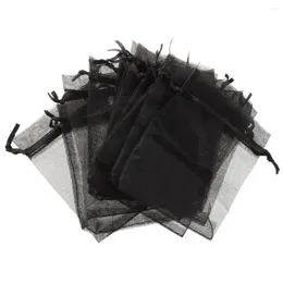 Storage Bags 100 Black Organza Wedding Favour Jewellery Pouches 9cm X 12cm