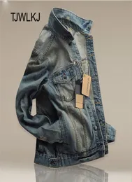 Tjwlkj Sonbahar Erkek Denim ceketleri ceket yüksek kaliteli kovboy modaya uygun moda bombardıman jean ceket retro retro slim sokak giysisi 3953392