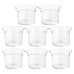 Titulares de vela 8pcs titular de chá de vidro de vidro Clear Tealight Jars Decoração da mesa de casamento