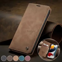 Handyhüllen Mattes Leder Flip Cover für iPhone 13 12 11 14 15 Pro Max Mini Wallet Case XR XS 8 7 6S Plus 5S SE 2020 2022 Magnetic Retro 2442