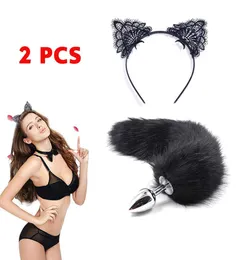 Sex Toys Black Fox Anal Plug Tail Butt Plug BdSm Flirt Anus Plug Dildo Cat Tails Erotic Cosplay Vuxen Sex Toys For Women Par X08861032