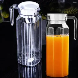 Wine Glasses Water Juice JUG Pitcher 1.1L High Quality Acrylic Drink Tie Pot Transparent Stripes Kitchen Tools Cup Flask Kettle